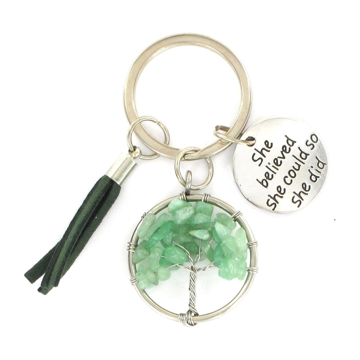 Tree of Life Keyrings – Assorted Gemstone Collection