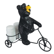 Load image into Gallery viewer, Salt &amp; Pepper Set - Black Bear on Bicycle
