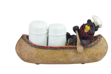 Load image into Gallery viewer, Salt &amp; Pepper Set - Black Bear in Canoe
