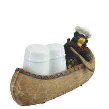 Load image into Gallery viewer, Salt &amp; Pepper Set - Black Bear in Canoe
