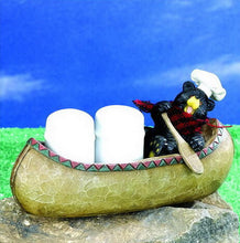 Load image into Gallery viewer, Salt &amp; Pepper Set - Black Bear in Canoe
