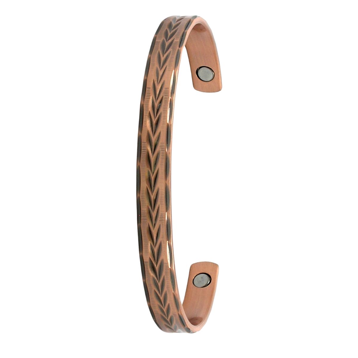 Feathered Arrow Pattern Copper Magnetic Therapy Cuff Bracelet