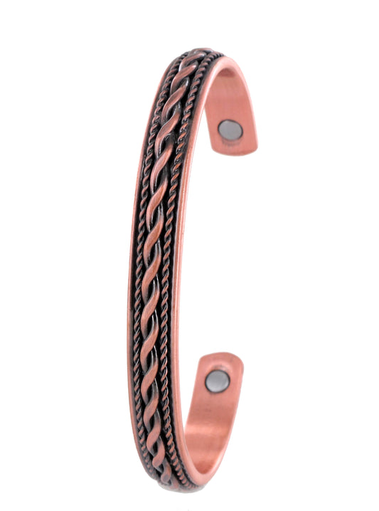 Plait Rope Copper Magnetic Therapy Cuff Bracelet