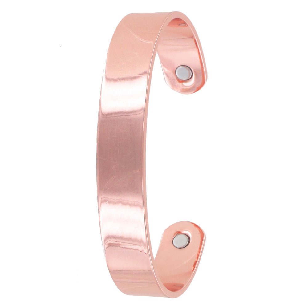 Thick Plain Copper Magnetic Therapy Bangle – Adjustable Cuff Bracelet