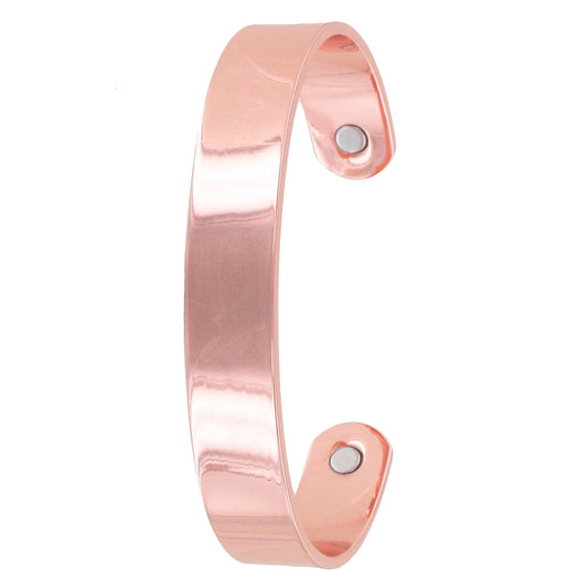 Thick Plain Copper Magnetic Therapy Bangle – Adjustable Cuff Bracelet