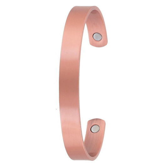 Medium Plain Copper Magnetic Therapy Bangle – 10mm Wide Adjustable Cuff