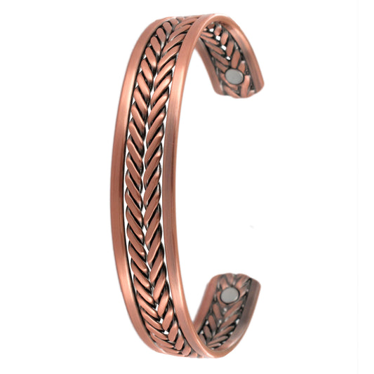 Double Twisted Copper Magnetic Therapy Cuff Bracelet