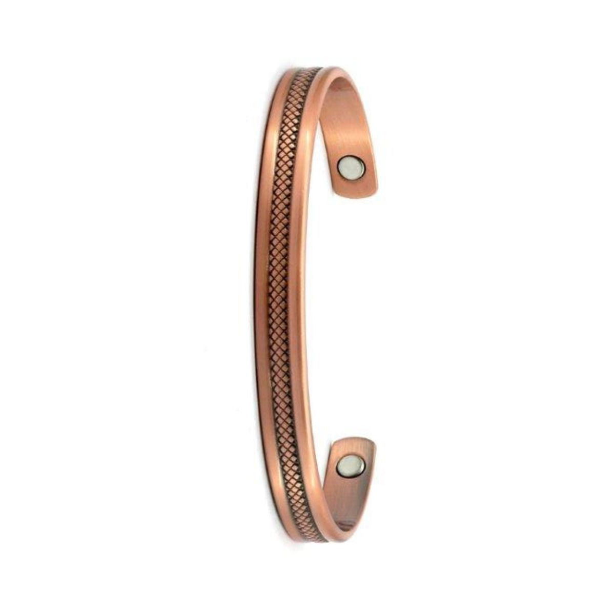Mesh Pattern Copper Bangle – Solid Copper Magnetic Therapy Bracelet