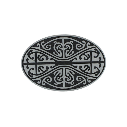 Patterned Oval Belt Buckle