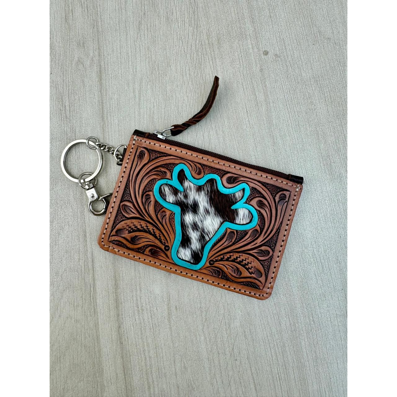Tooling Leather and Cowhide Key/ Card Case