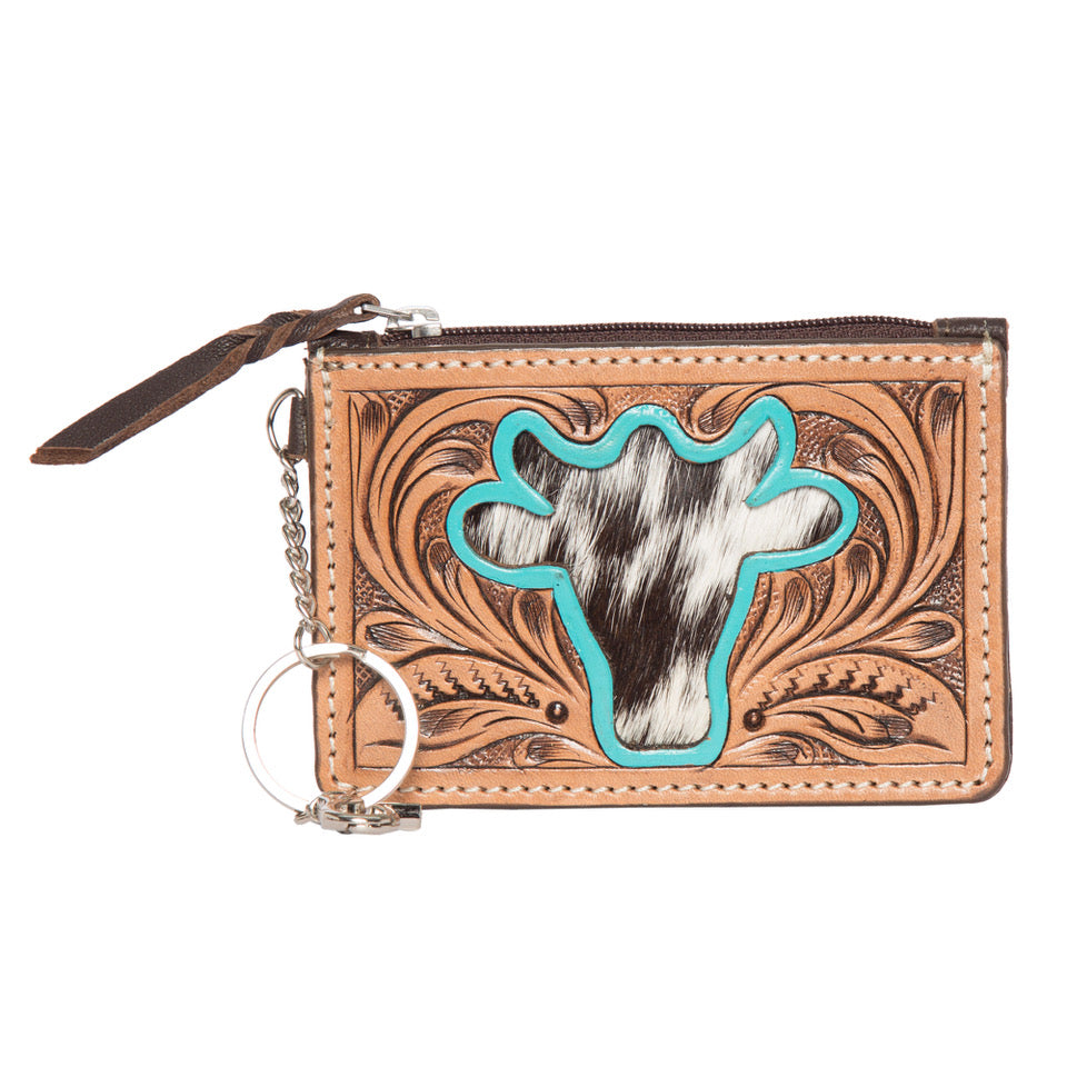 Tooling Leather and Cowhide Key/ Card Case