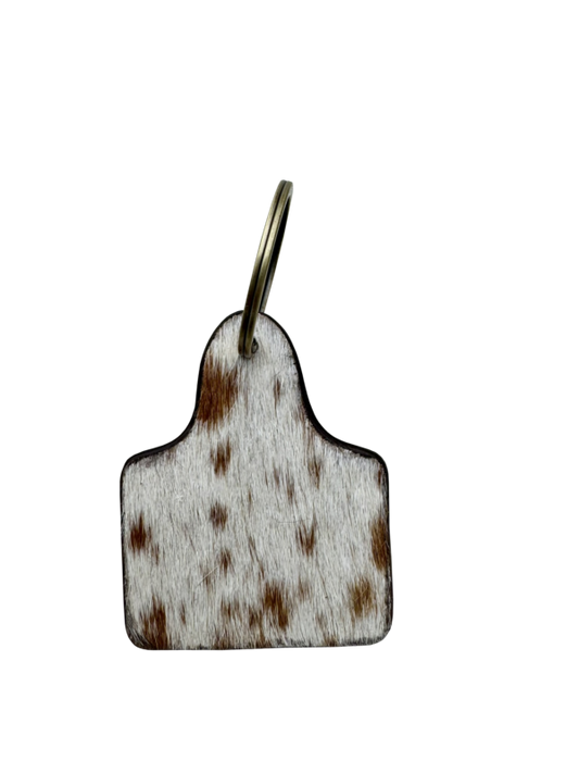 Tooling Leather Hand-Painted Cattle Tag Keyring