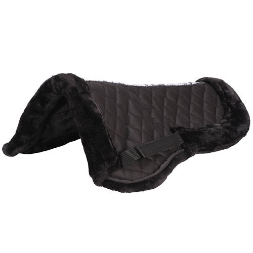 Showmaster Fleece Half Numnah – Black with Black Fleece