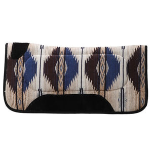 Fort Worth AP Contoured Saddle Pad - 30" x 30" - Chocolate / Blue