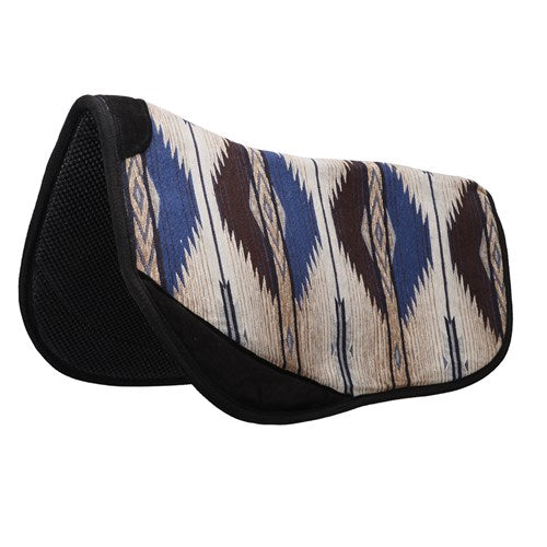 Fort Worth Barrel Race Contoured Saddle Pad - 28" x 28" - Blue/Chocolate