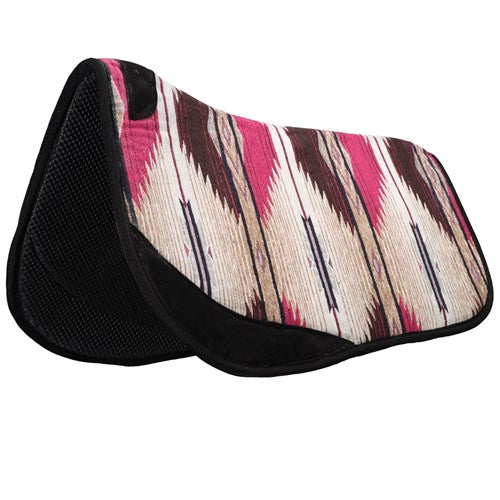 Fort Worth Barrel Race Contoured Saddle Pad - 28" x 28" - Pink/Chocolate