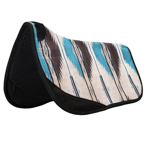 Fort Worth Barrel Race Contoured Saddle Pad - 28" x 28" - Turquoise/Chocolate