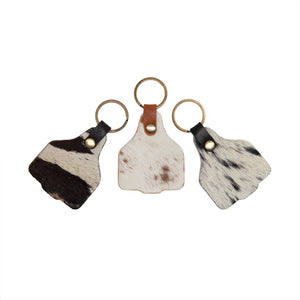 Cattle Tag Cowhide Keyring