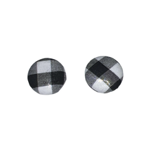 Load image into Gallery viewer, Black Check Fabric Earrings
