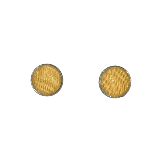 Burnt Yellow Button Earrings
