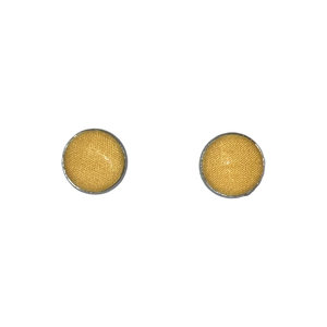 Burnt Yellow Button Earrings