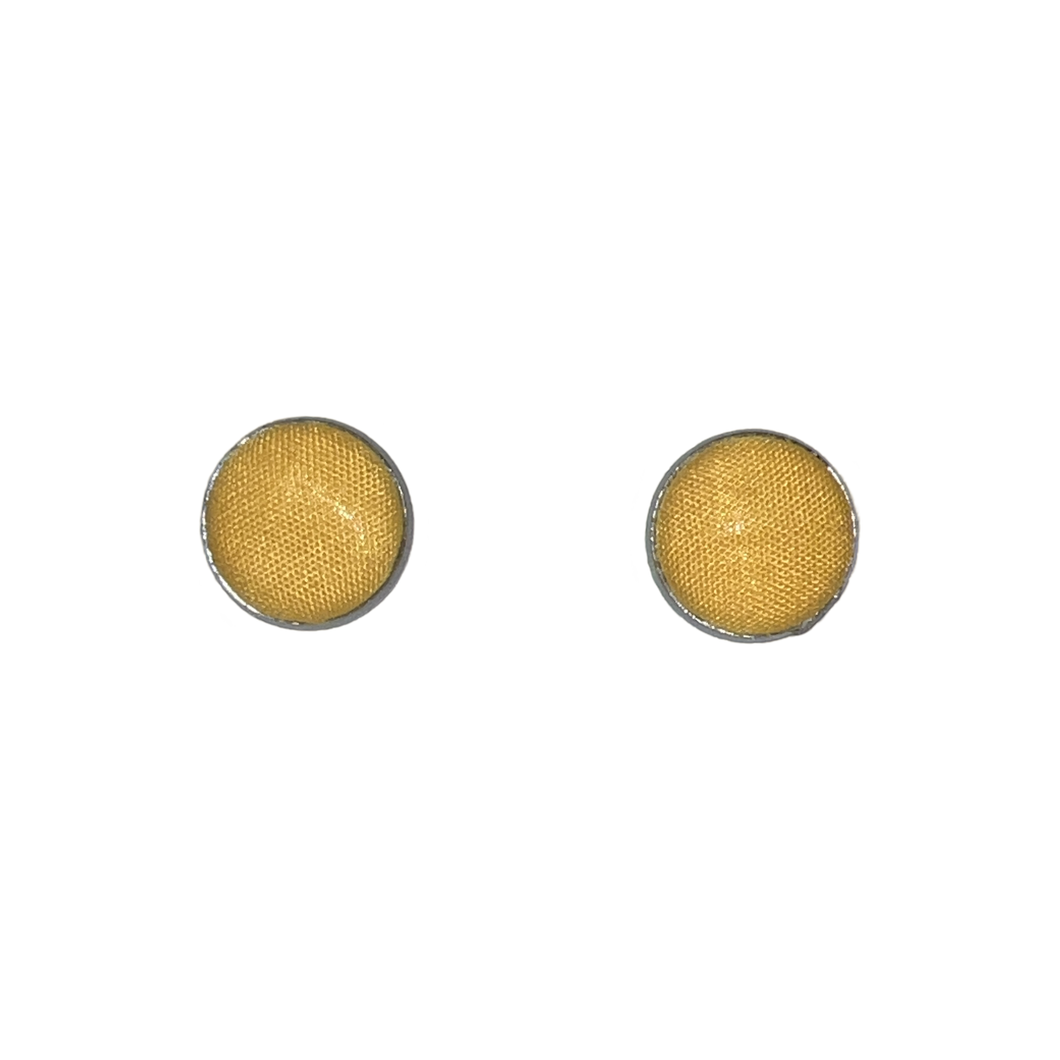 Burnt Yellow Button Earrings