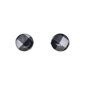 Black Check Fabric Earrings