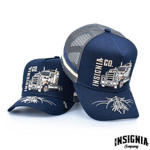 Load image into Gallery viewer, Long Haul Navy – High Profile Trucker Hat
