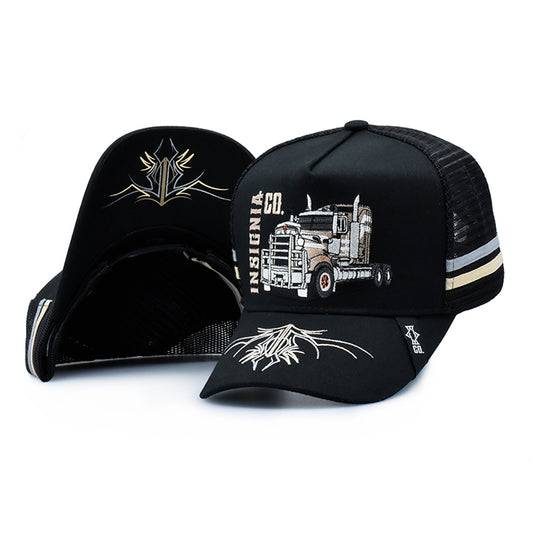 Long Haul Black – High Profile Trucker Hat