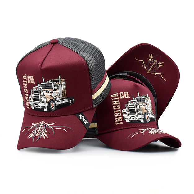 Long Haul Maroon – High Profile Trucker Hat