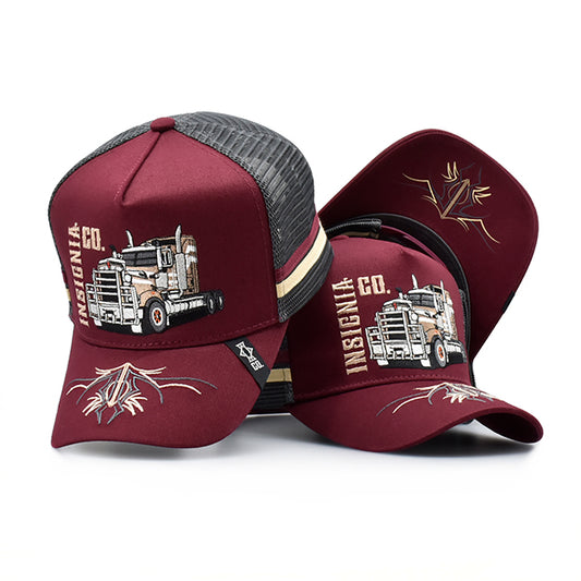Long Haul Maroon – High Profile Trucker Hat