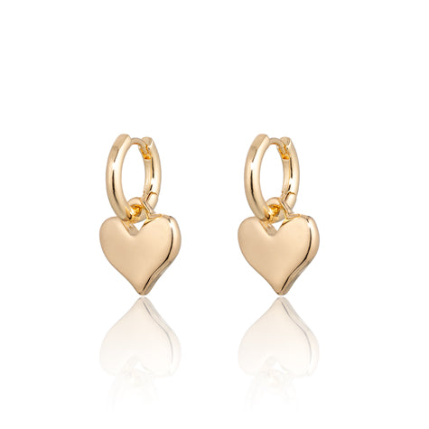 Gold-Plated Heart Hoop Earrings