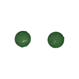 Green Button Earrings