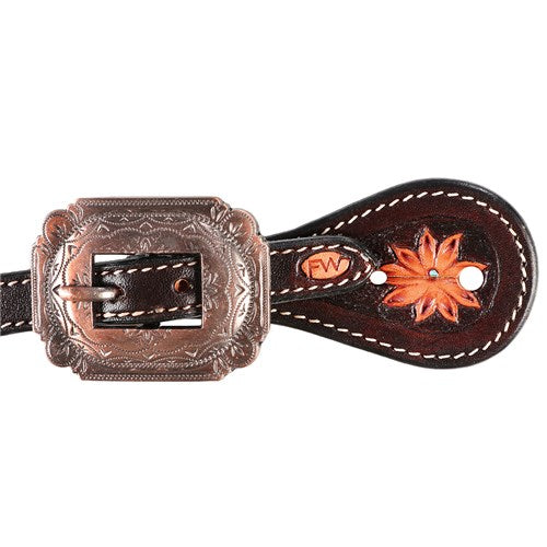 Fort Worth Prairie Dreams Spur Straps – Brown Flowers