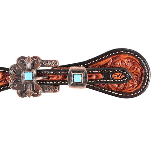 Fort Worth Wildflower Spur Straps – Turquoise &amp; Copper