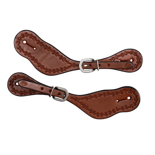 Fort Worth Barbed Wire Series Shaped Spur Straps – Ladies/Child Size