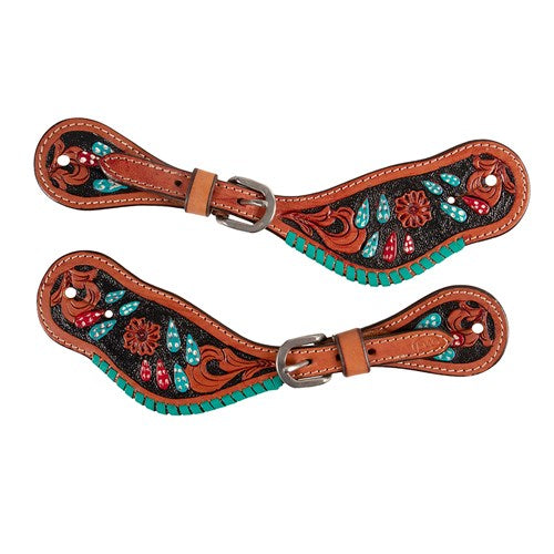 Fort Worth Cactus Turquoise Spur Straps - Ladies