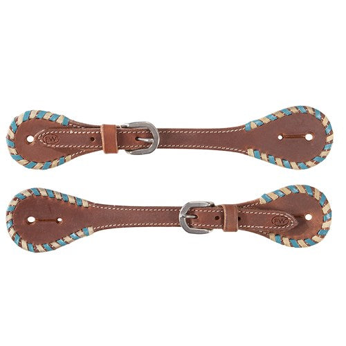 Fort Worth Aponi Spur Straps – Turquoise Two Tone