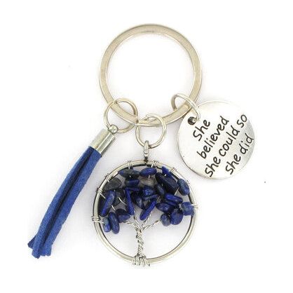 Tree of Life Keyrings – Assorted Gemstone Collection