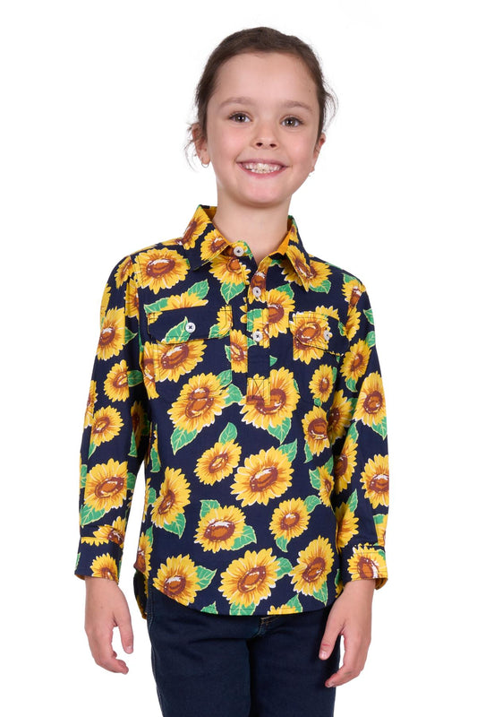 Hard Slog Kid’s Ally Half Placket Long Sleeve Shirt