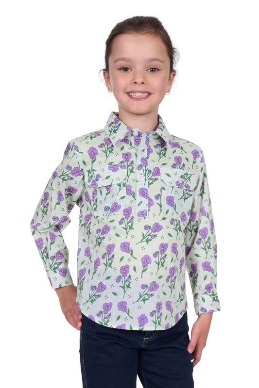 Hard Slog Kid’s Lynn Half Placket Long Sleeve Shirt