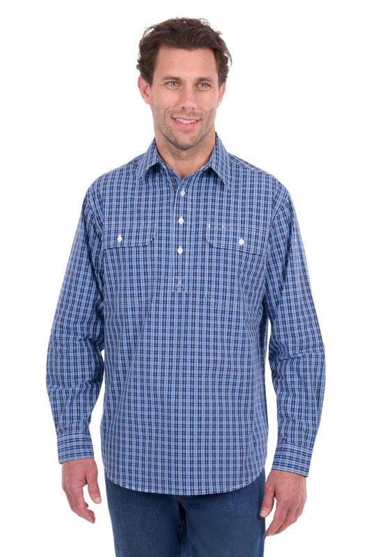 Hard Slog Men’s Wyatt Half Placket Long Sleeve Shirt