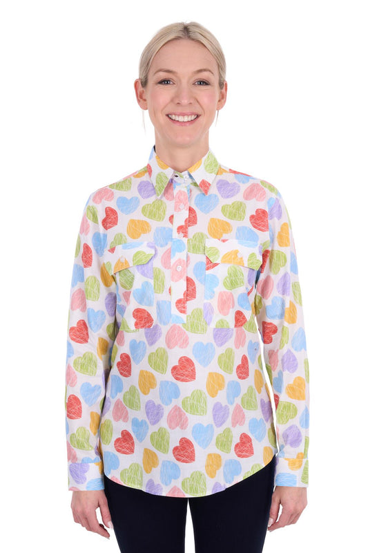 Hard Slog Women’s Polly Half Placket Long Sleeve Shirt