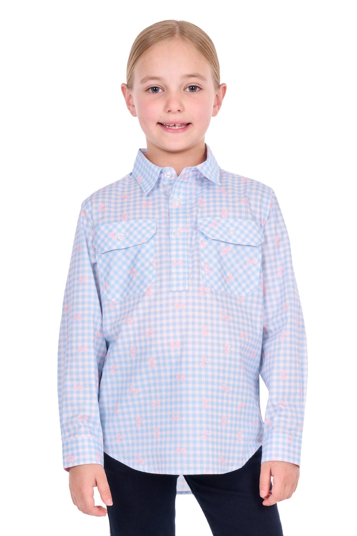 Hard Slog Kid’s Lillia Half Placket Long Sleeve Shirt