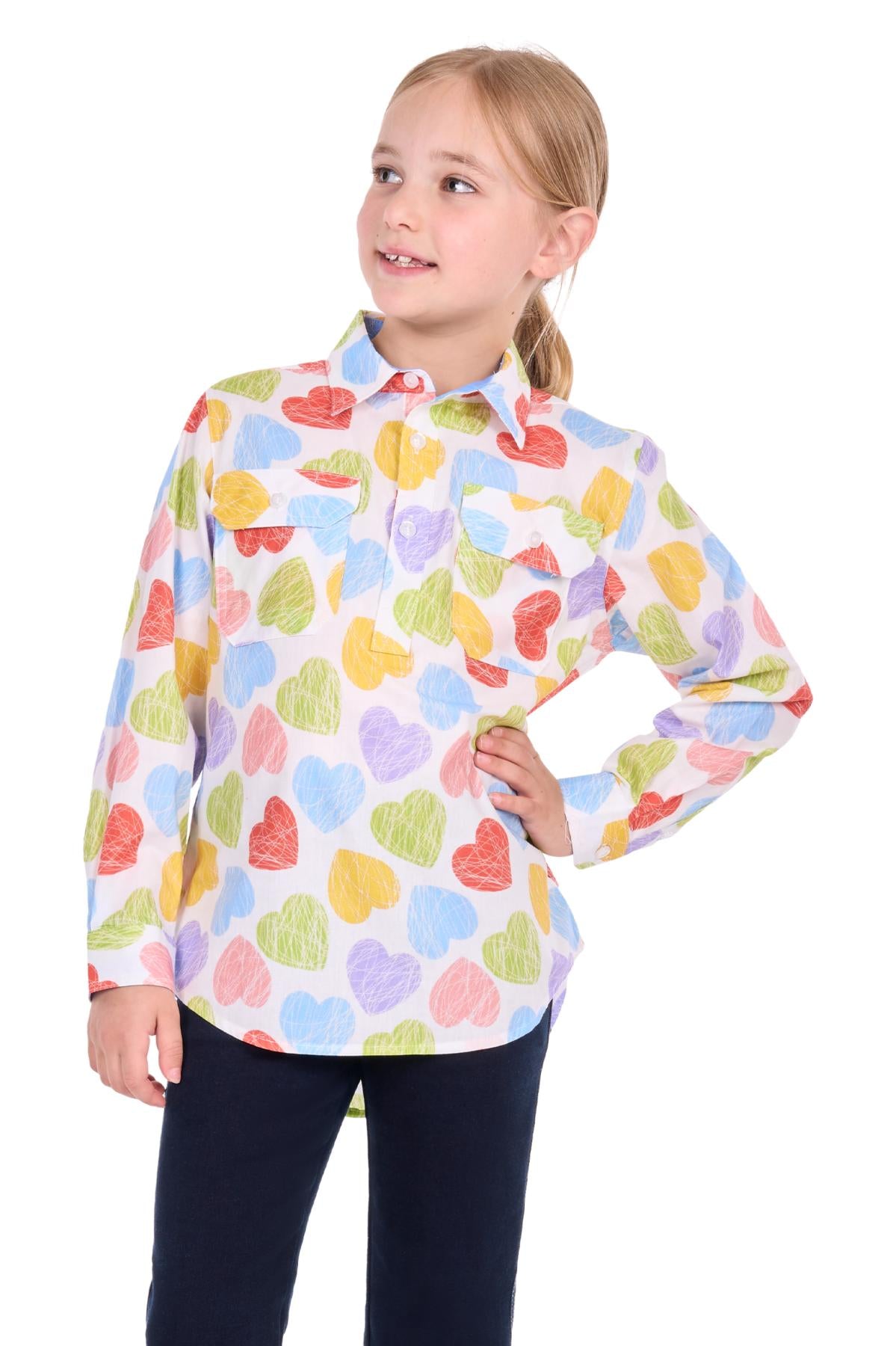 Hard Slog Kid’s Polly Half Placket Long Sleeve Shirt