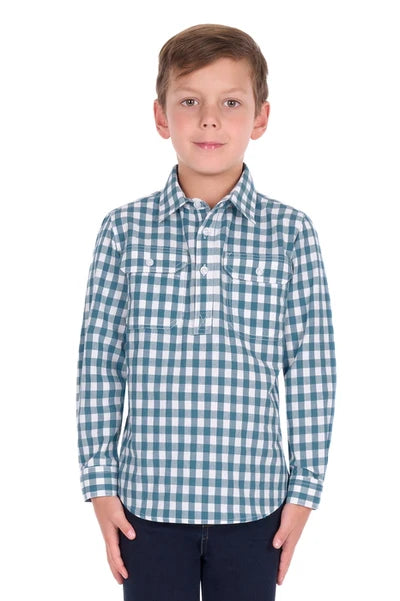 Hard Slog Kid’s River Half Placket Long Sleeve Shirt