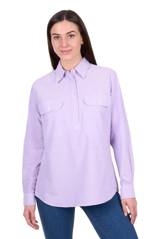 Women’s Ginny Half Placket Long Sleeve Shirt - Lavender