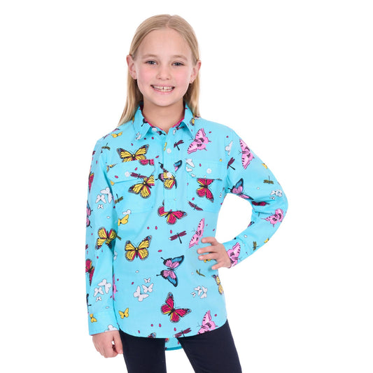 Hard Slog Kid’s Iva Half Placket Long Sleeve Shirt