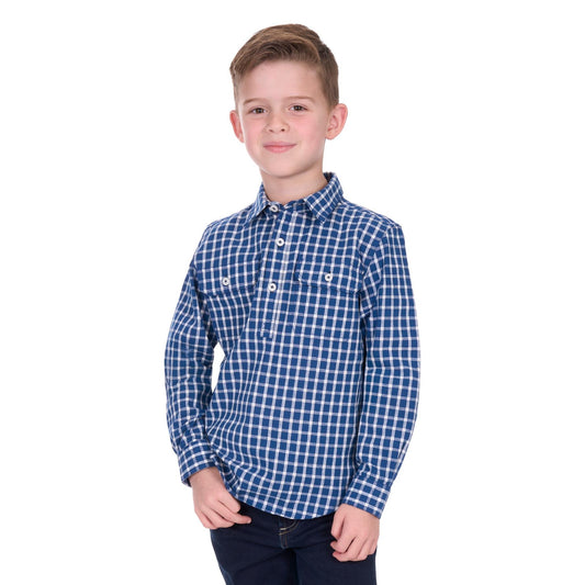 Hard Slog Kid’s Alden Half Placket Long Sleeve Shirt