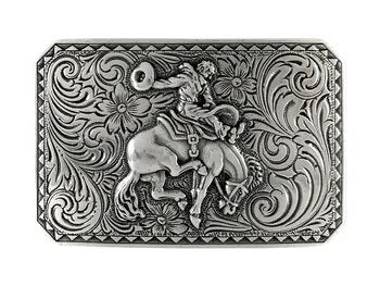 Antique Silver Bucking Horse Belt Buckle